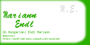 mariann endl business card